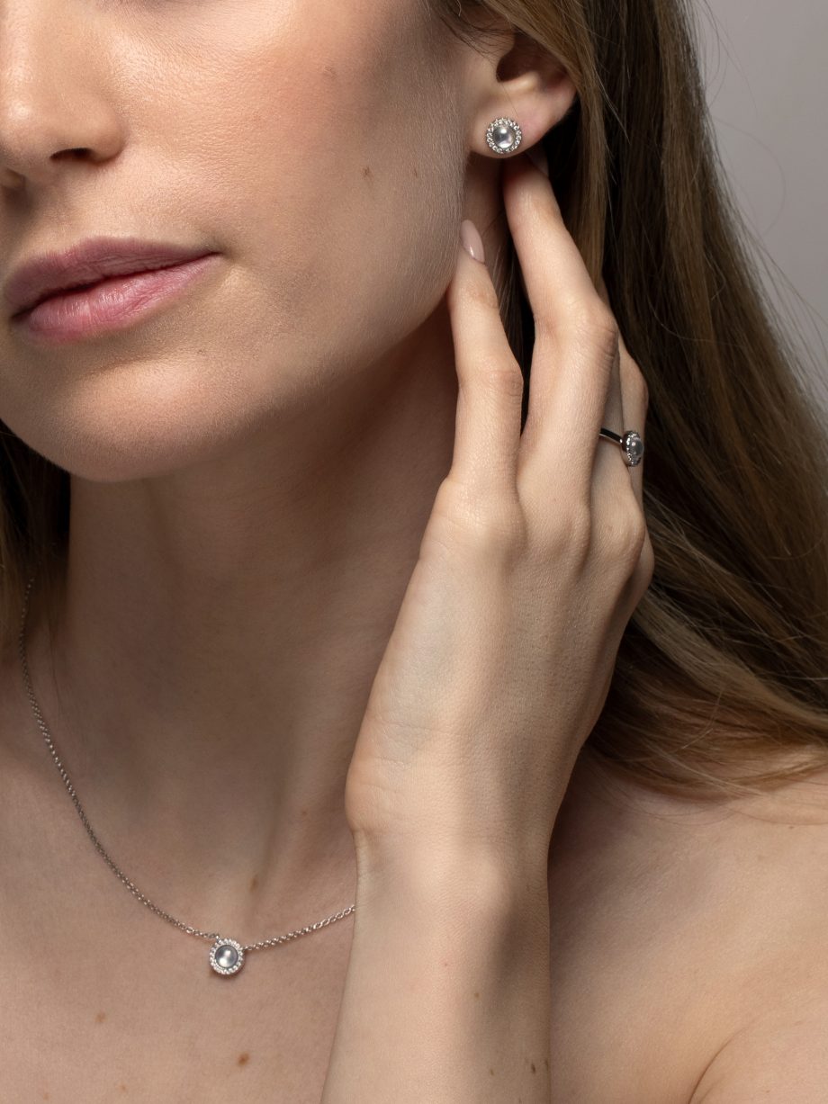 Perlmutt mit Zirkonia Ohrstecker 1442