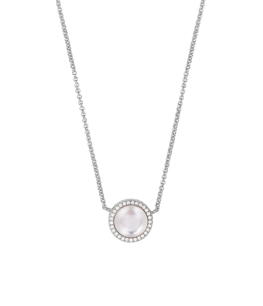 Perlmutt mit Zirkonia Kette 1444