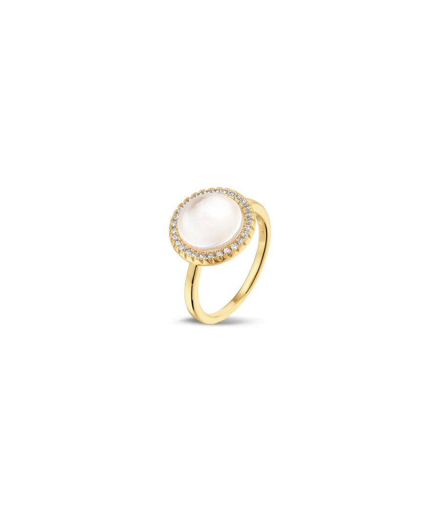 Perlmutt mit Zirkonia Ring 1512