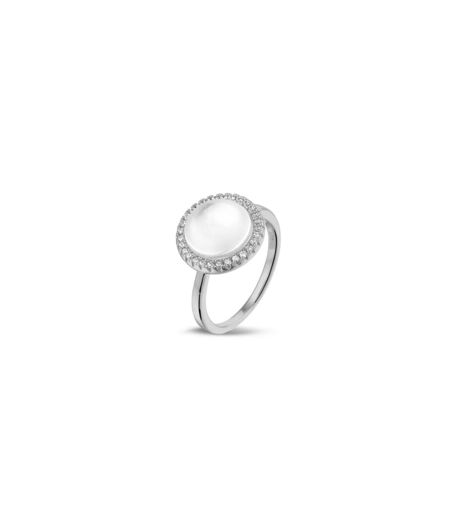 Perlmutt mit Zirkonia Ring 1512