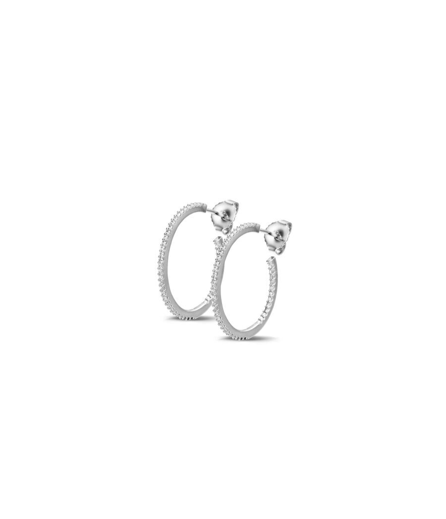 Creolen mit Zirkonia klein 1433 - Rhodium