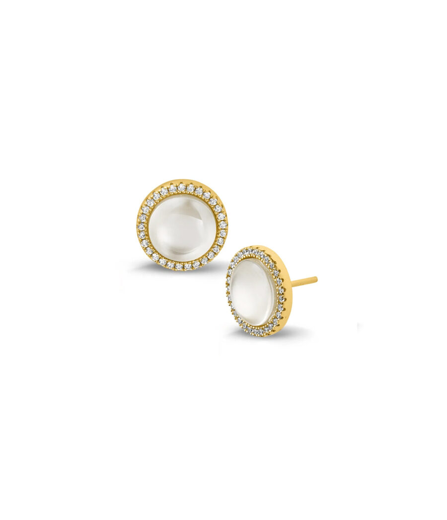 Perlmutt mit Zirkonia Ohrstecker 1449