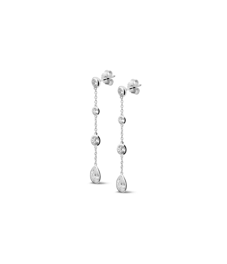Ohrstecker lang mit Zirkonia Steinen 1632