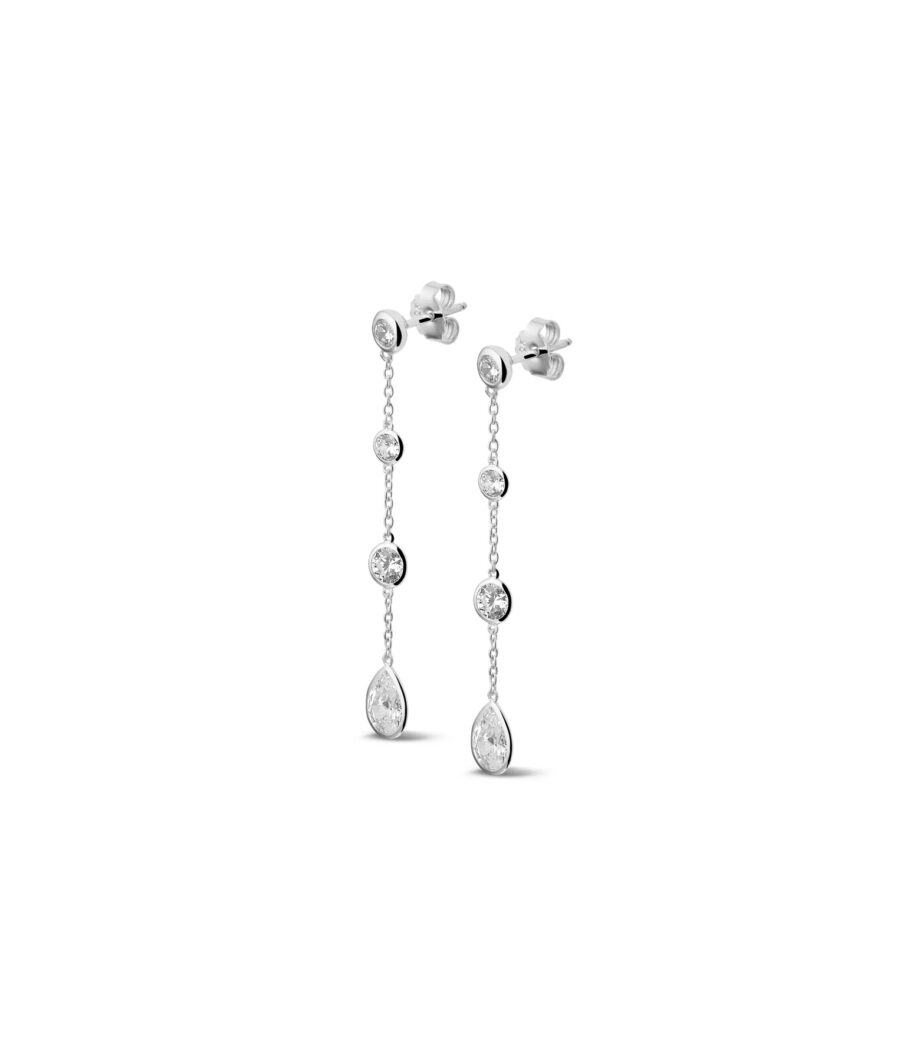 Ohrstecker lang mit Zirkonia Steinen 1632