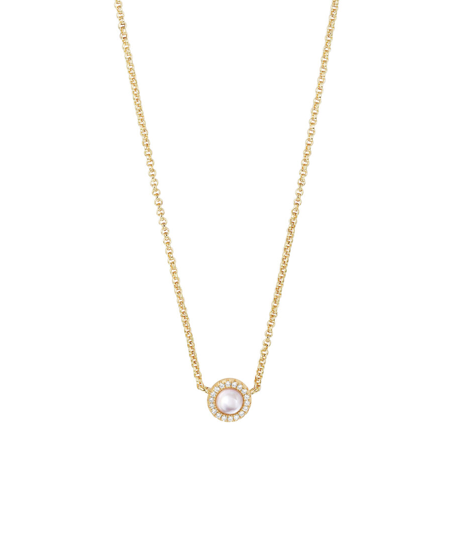 Perlmutt mit Zirkonia Kette 1948