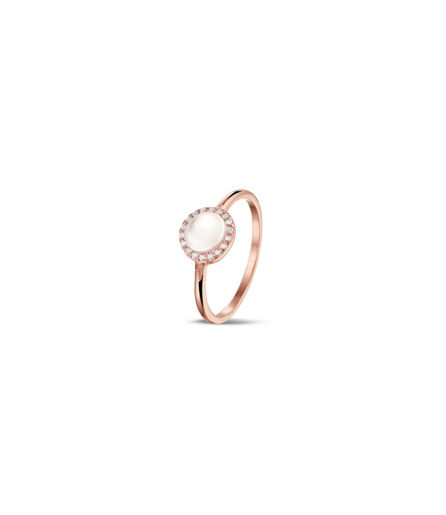 Perlmutt mit Zirkonia Ring 1949