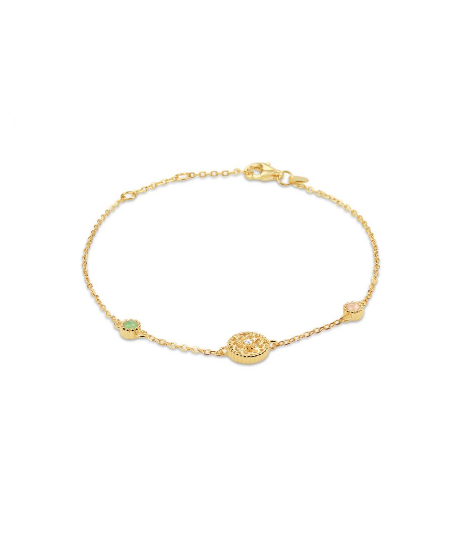 Harmony Perlmutt mit Jade , Rosenquarz und Zirkonia Armband 2038