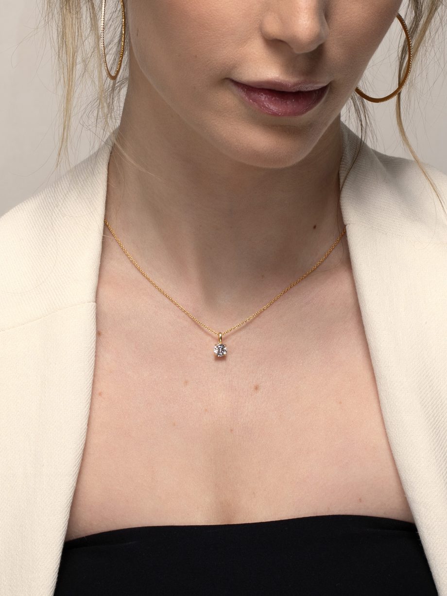 Kette mit Zirkonia Anhänger 6mm 1893