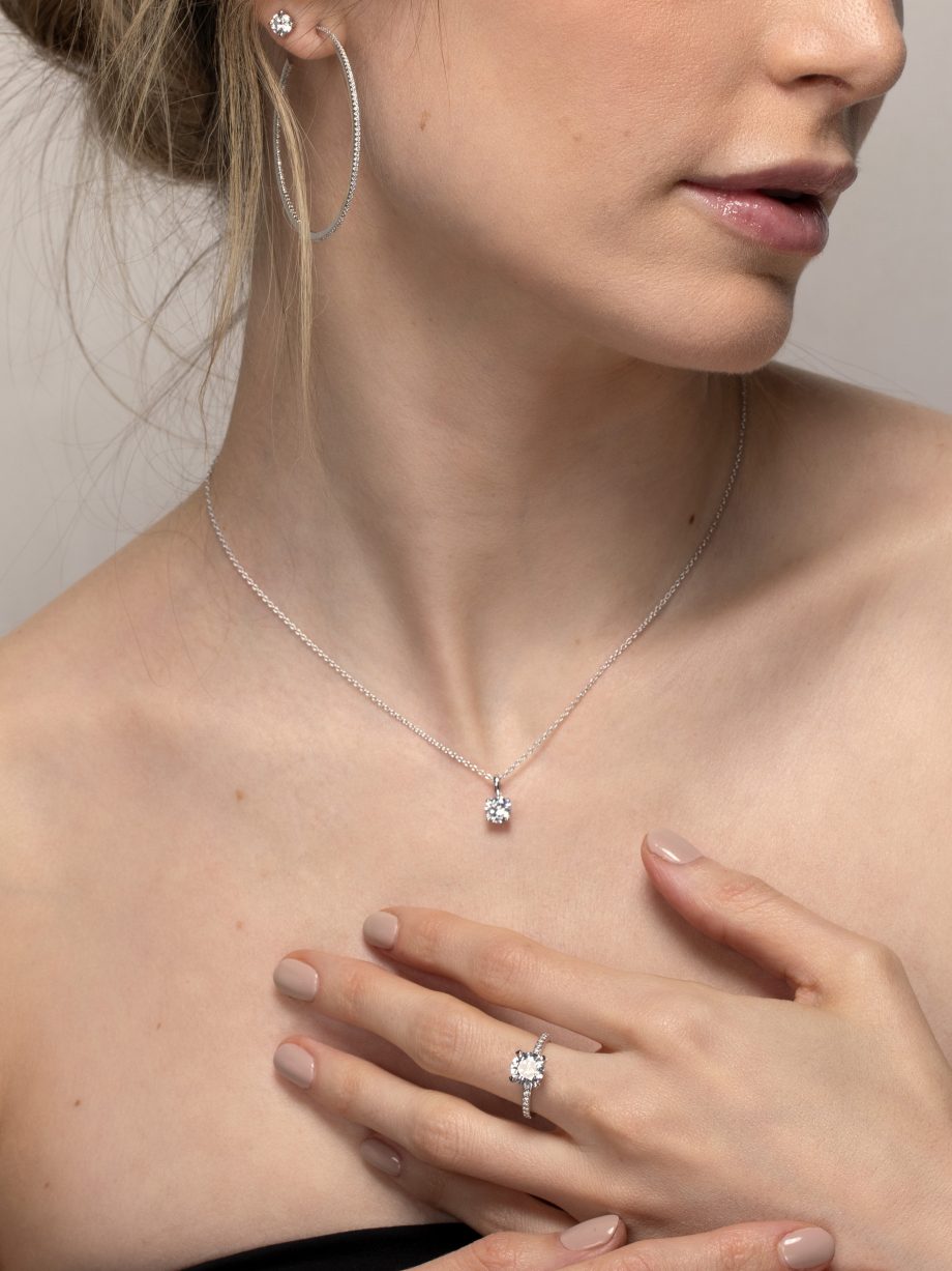 Kette mit Zirkonia Anhänger 6mm 1893