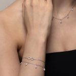 Mit Zirkonia Steinchen gefüllte Tropfen Armband 1639