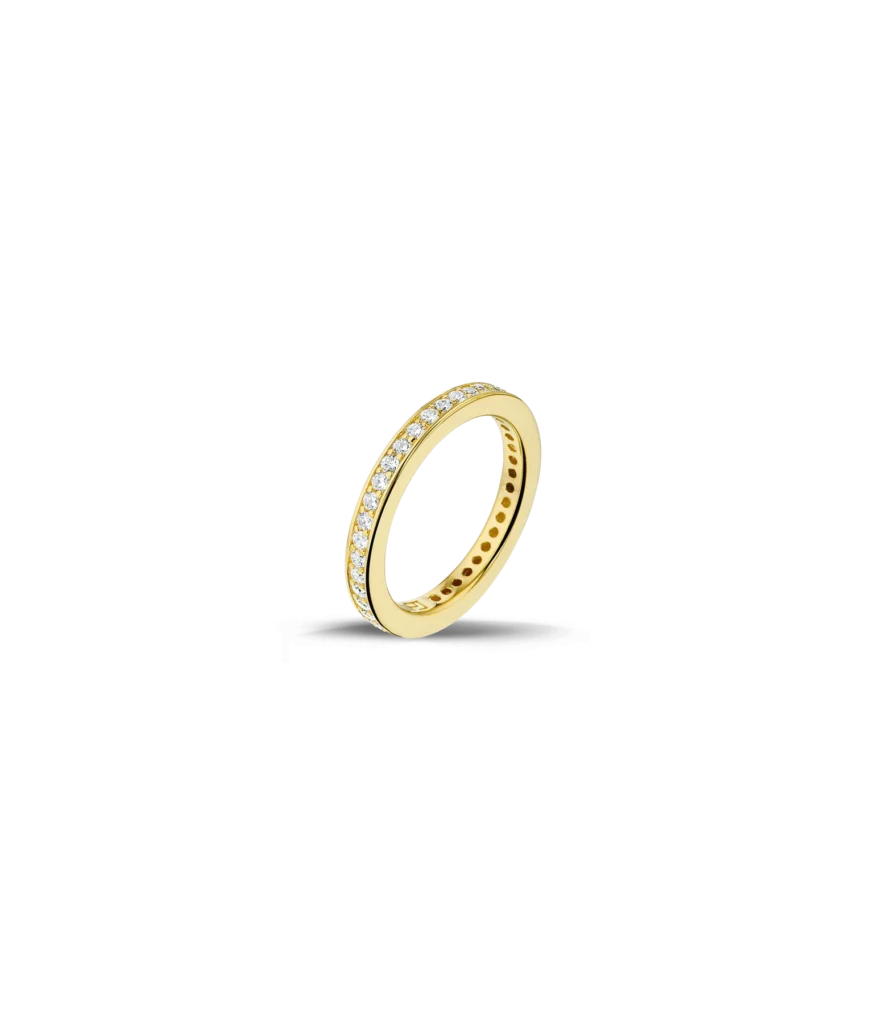 Anello con diamanti da 18 carati su tutto il perimetro