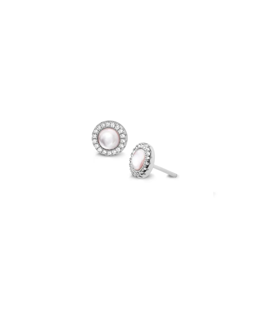 Perlmutt mit Zirkonia Ohrstecker 1442