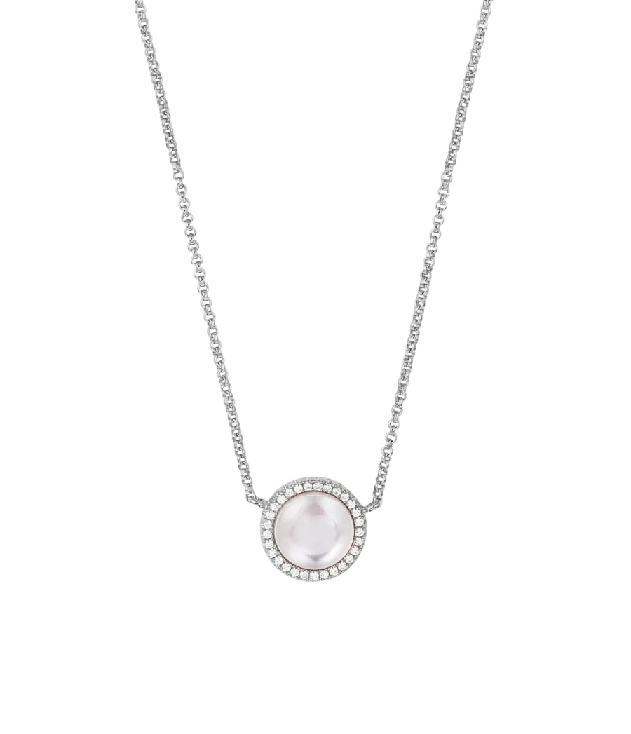Perlmutt mit Zirkonia Kette 1444