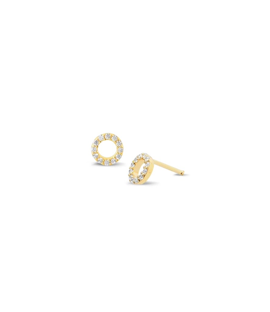 Ohrstecker Kreis mit Zirkonia klein