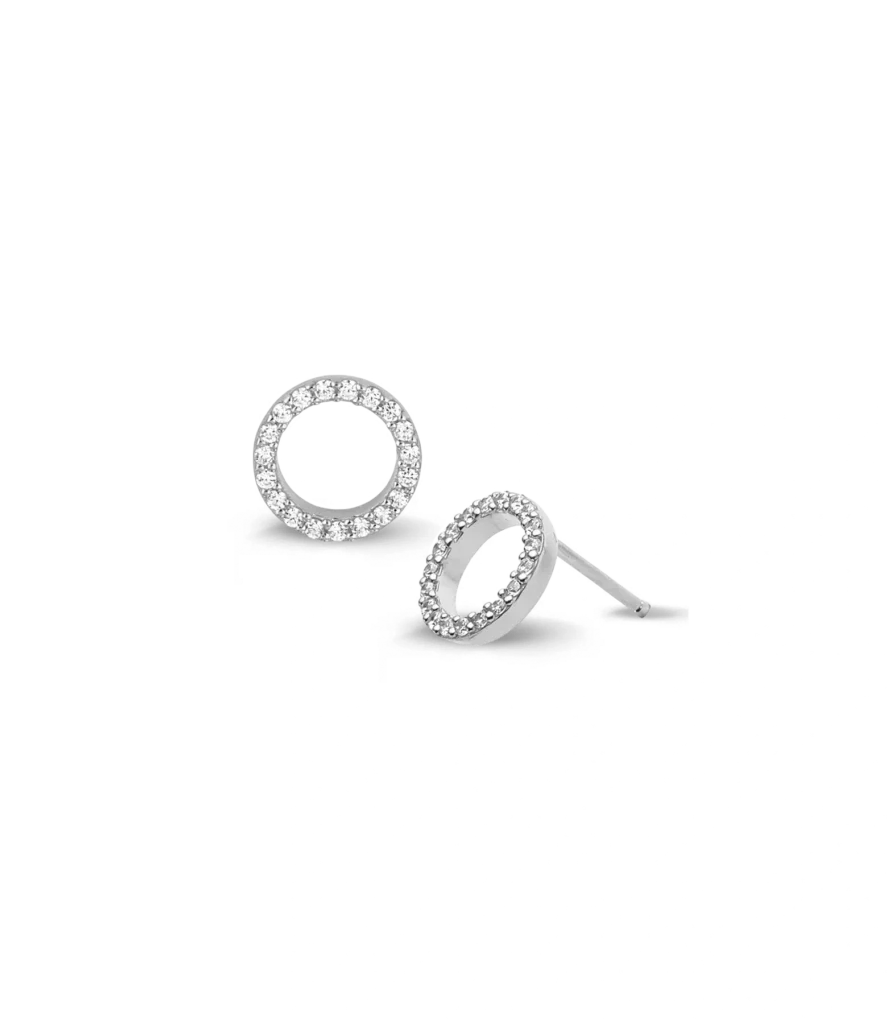Ohrstecker Kreis mit Zirkonia gross
