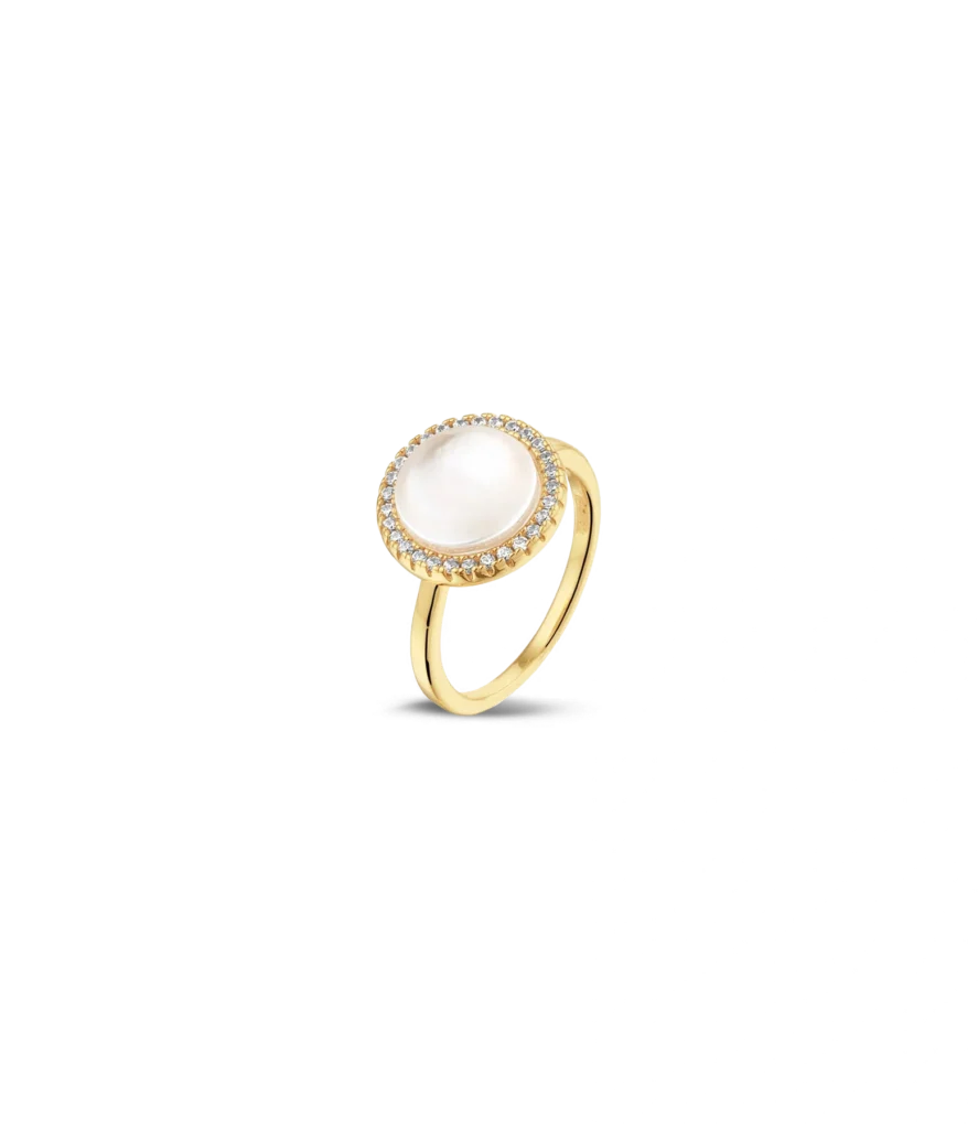 Perlmutt mit Zirkonia Ring 1512