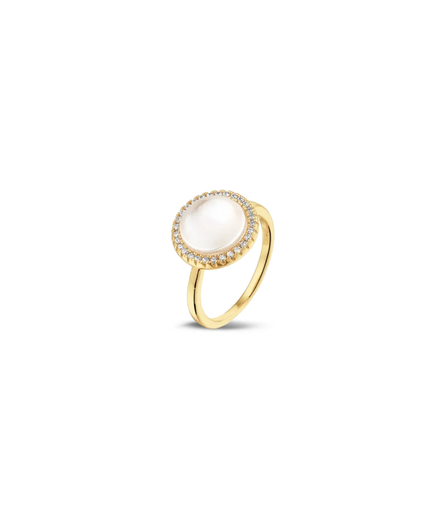 Perlmutt mit Zirkonia Ring 1512