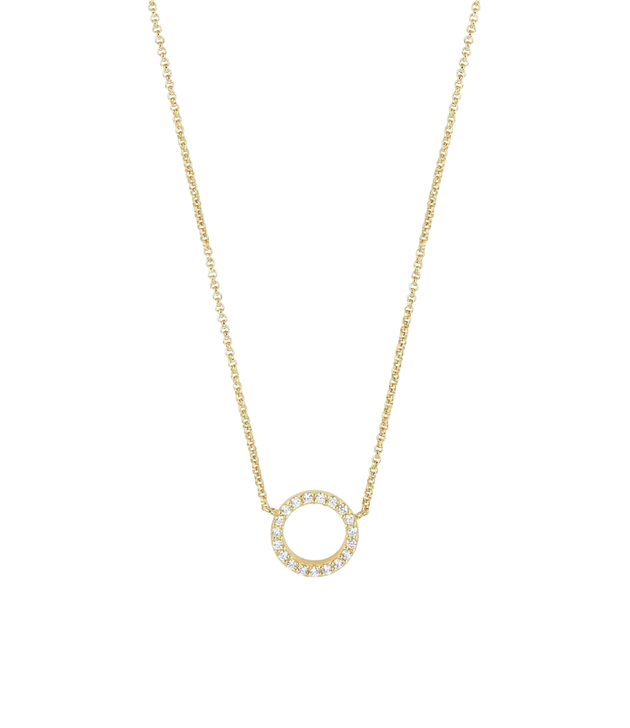Halskette mit Zirkonia-Kreis