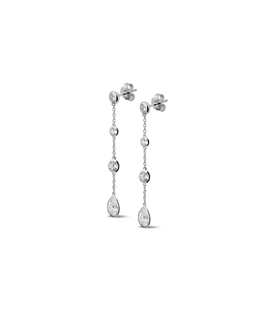 Ohrstecker lang mit Zirkonia Steinen 1632