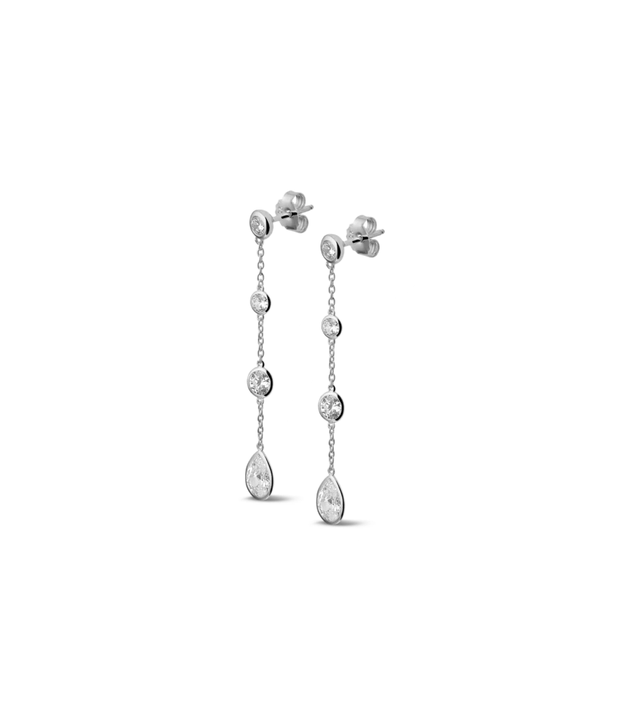 Ohrstecker lang mit Zirkonia Steinen 1632
