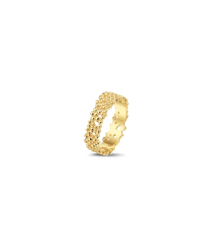 Anello Little Flower in oro 18 carati, stretto