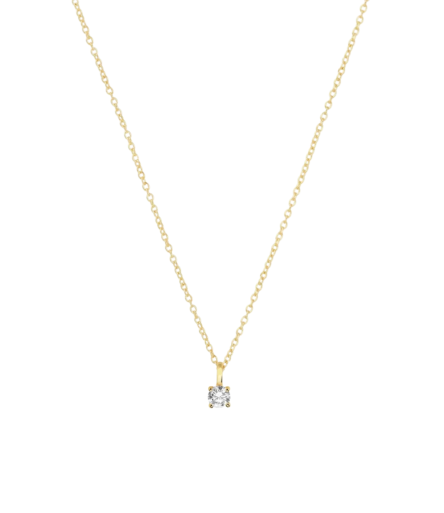 Necklace with 4mm cubic zirconia pendant