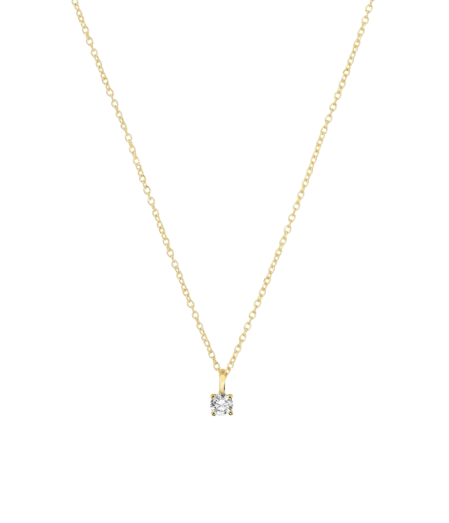 Halskette mit Zirkonia Anhänger 4mm