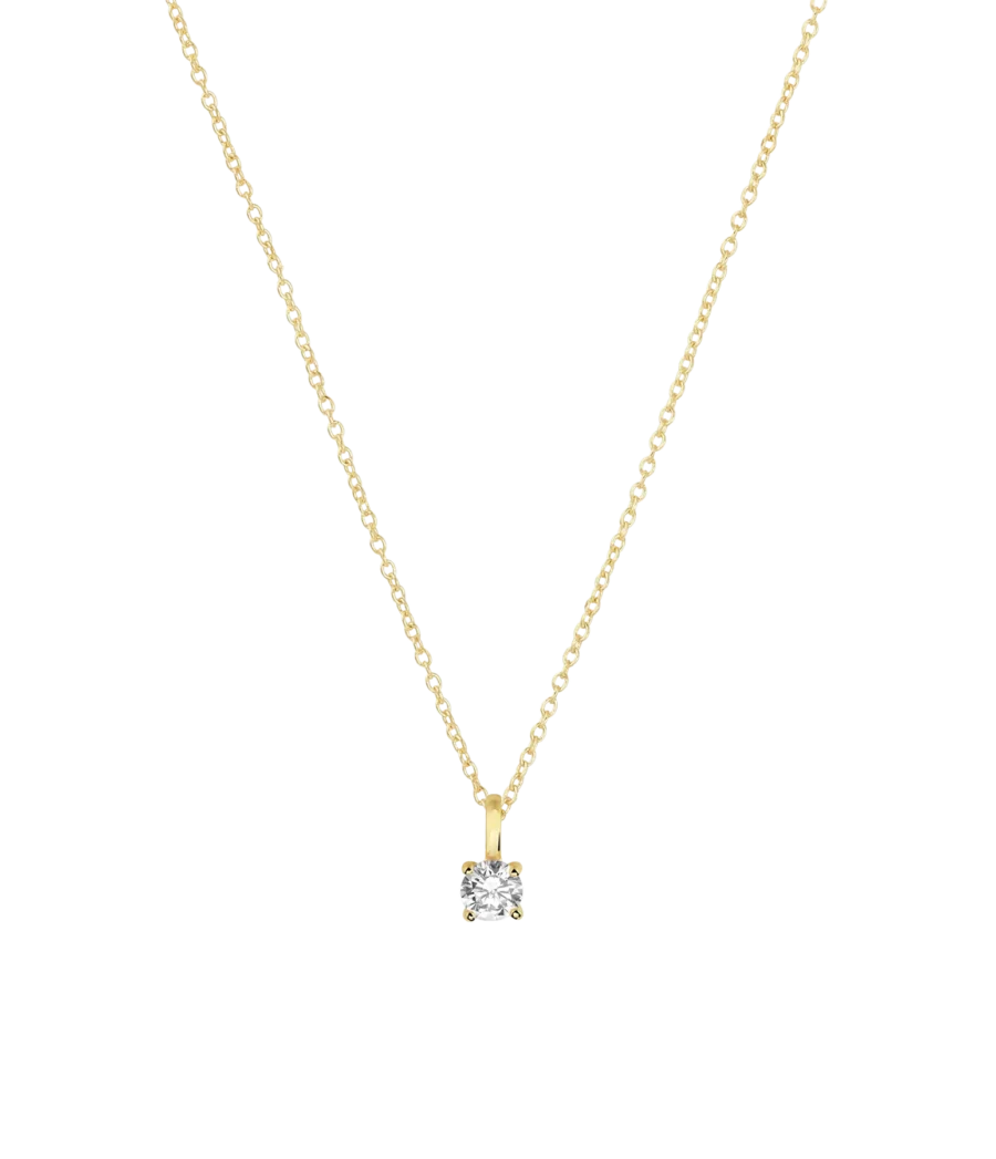 Halskette mit Zirkonia Anhänger 6mm