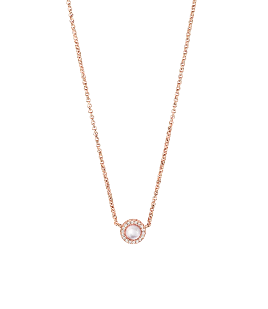 Perlmutt mit Zirkonia Kette 1948