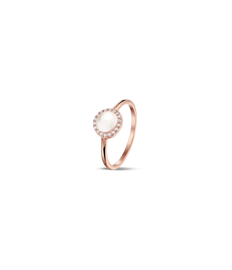 Perlmutt mit Zirkonia Ring 1949