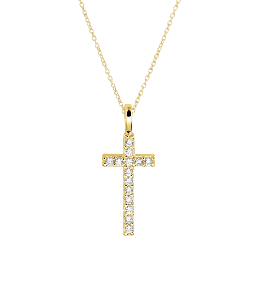Halskette Kreuz mit Zirkonia