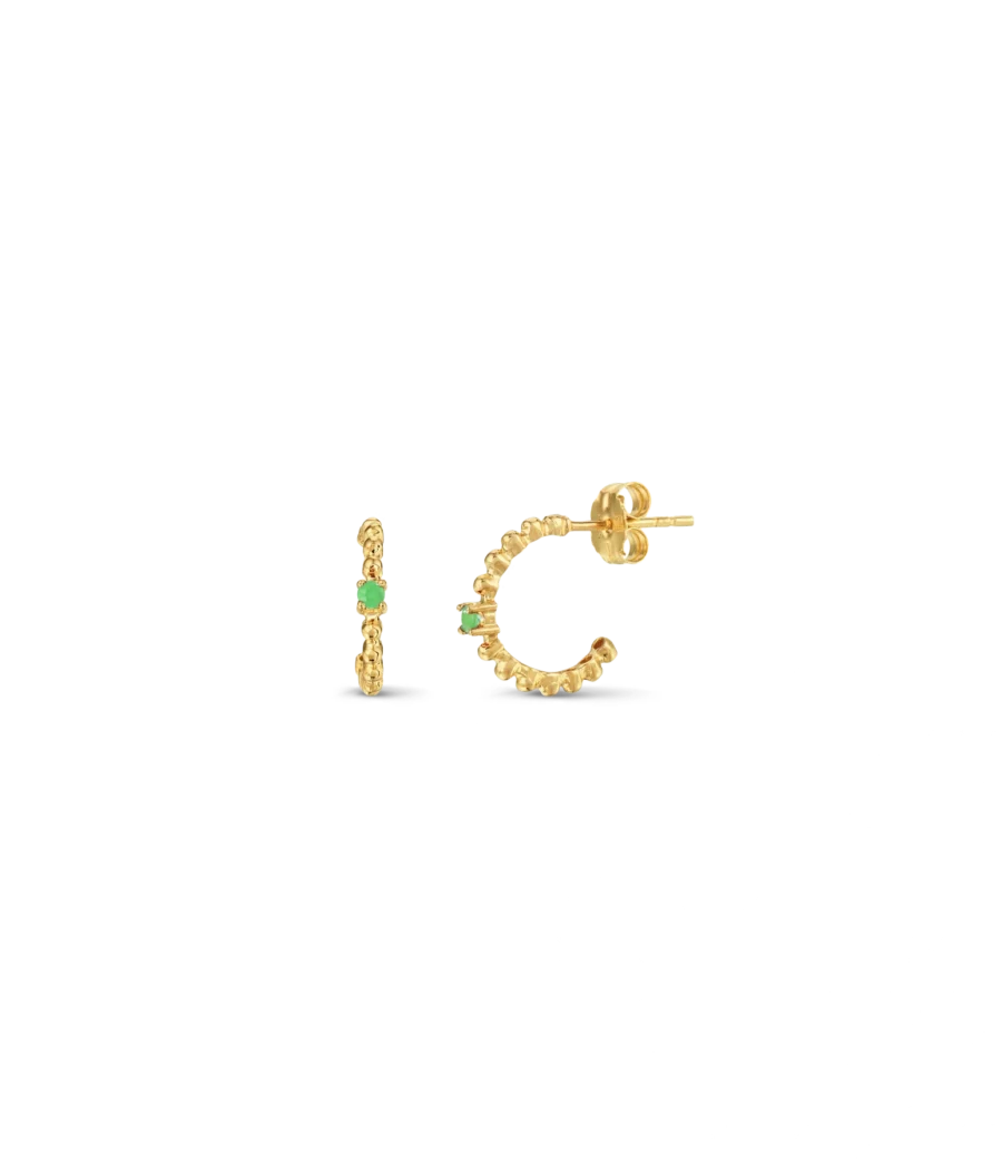 14 Karat Edelstein Creolen 1977