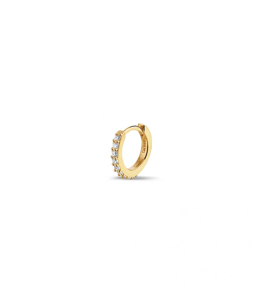 14 Karat Einzel Creole mit Zirkonia 2117