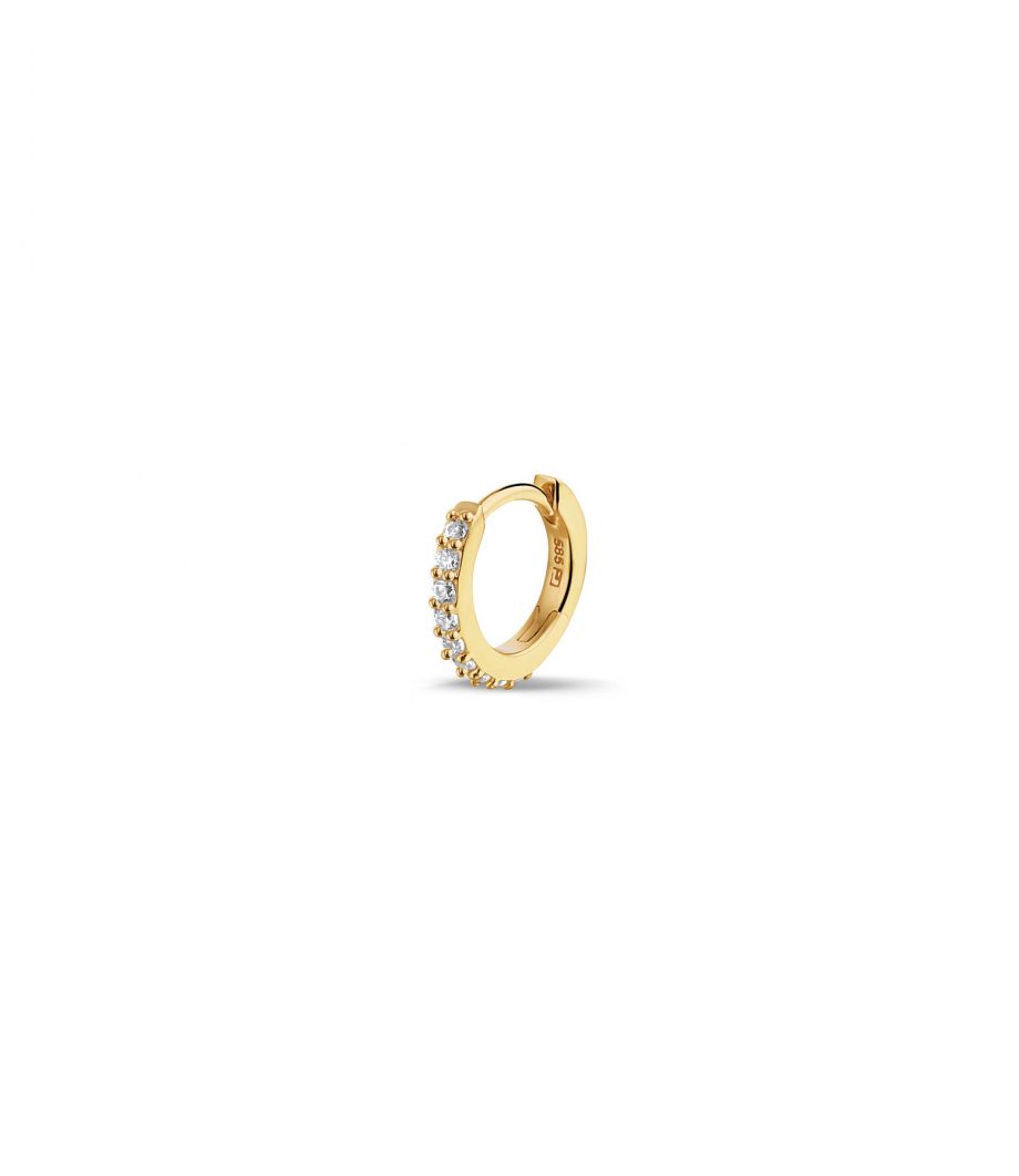 14 Karat Einzel Creole mit Zirkonia 2117