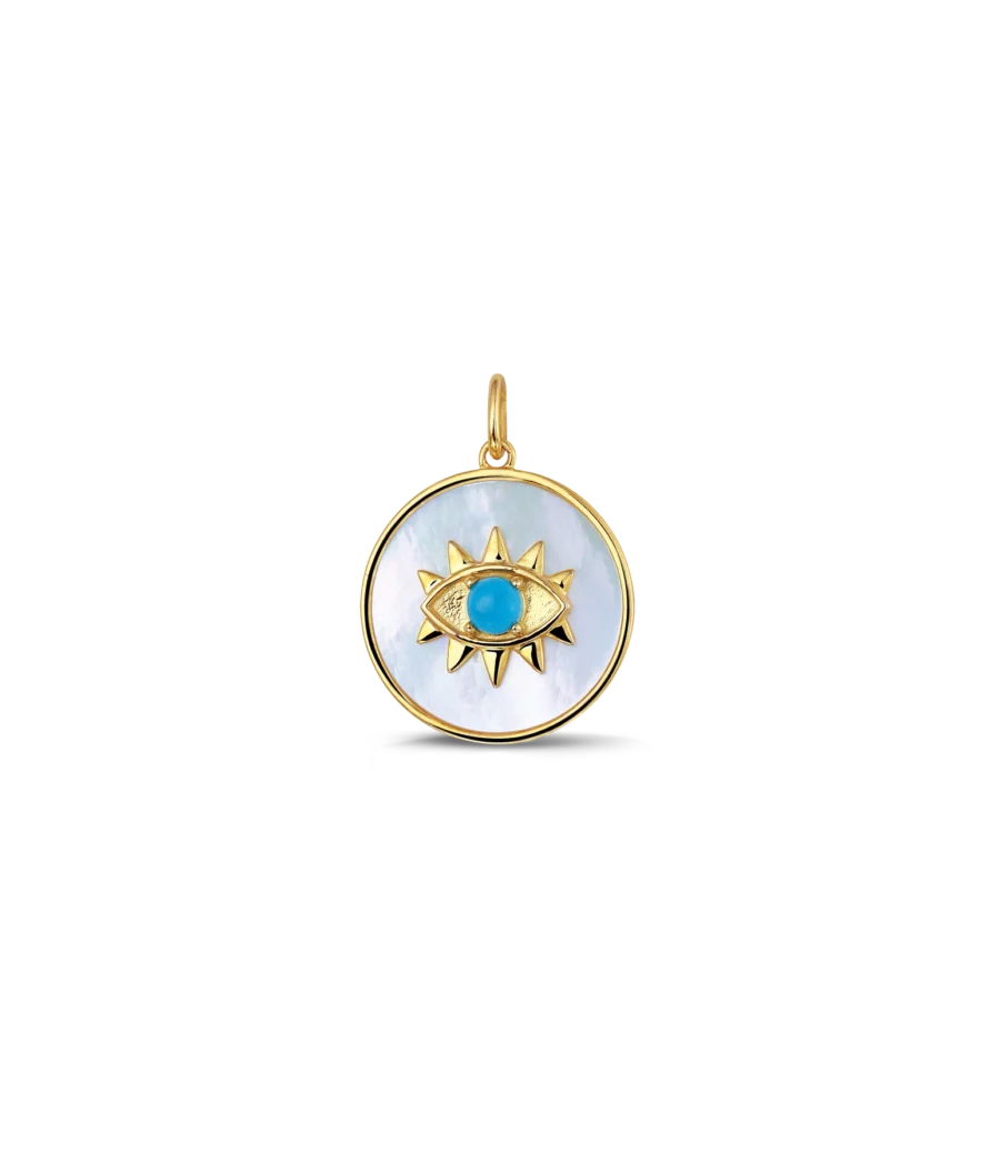 Doppelseitiger Anhänger Nazar Auge und Herz 2146