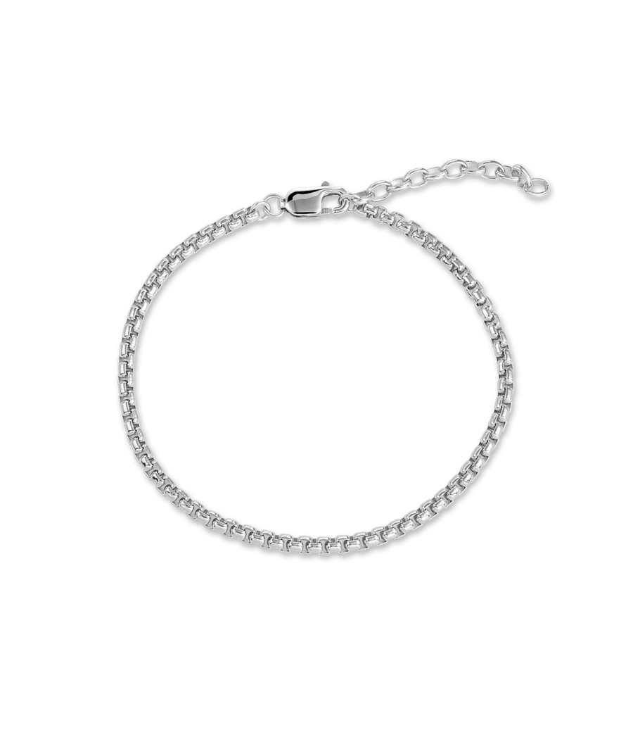 Box Chain Armband 2215 - Rhodium