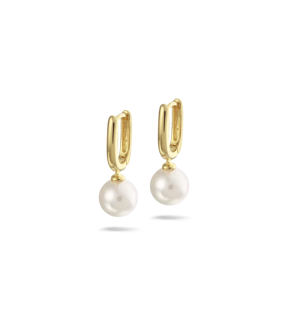 Shell pearl hoop earrings 2228