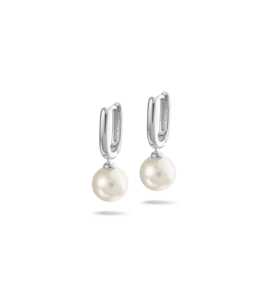 Shell pearl hoop earrings 2228