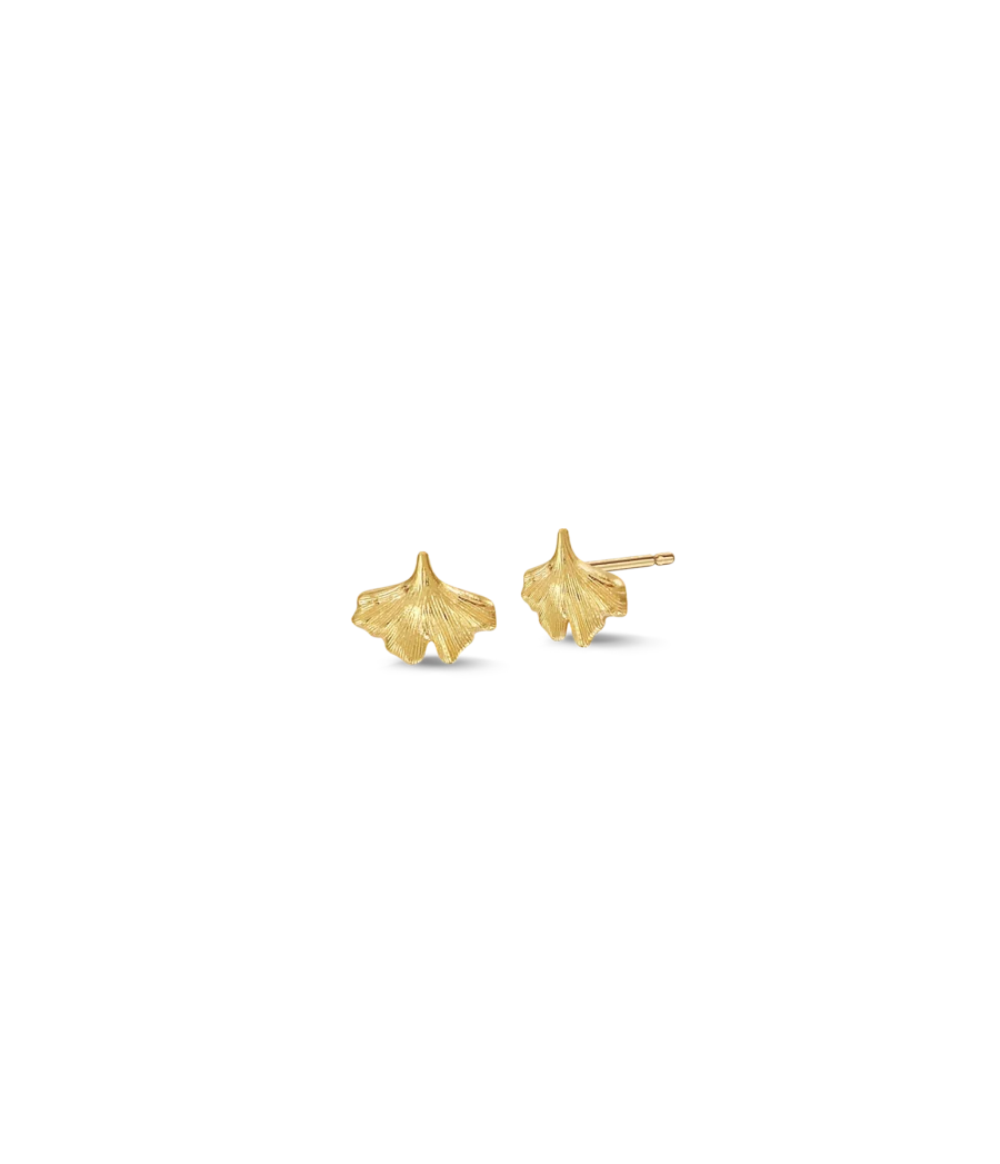18 Karat Ginkgo Ohrstecker 2293