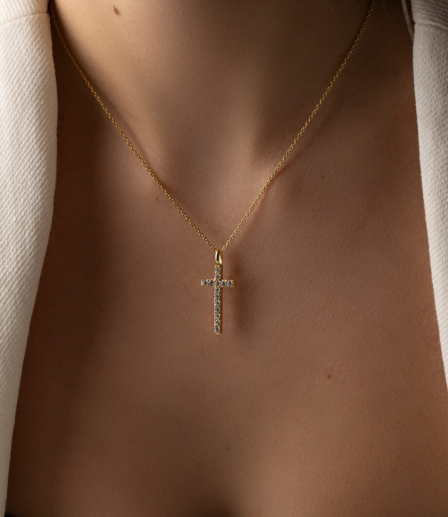 Kreuz Kette mit Zirkonia 1968