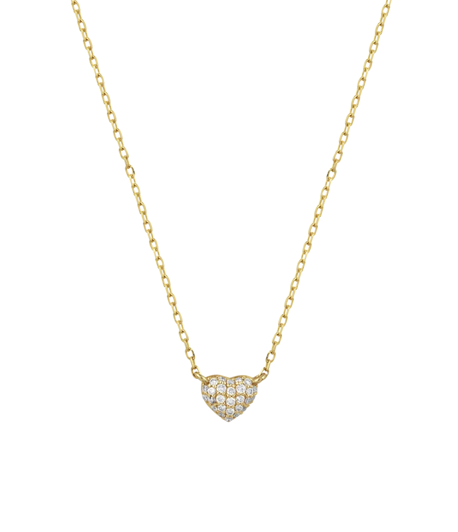 18 Karat Herz Kette mit Labor Diamanten 2316
