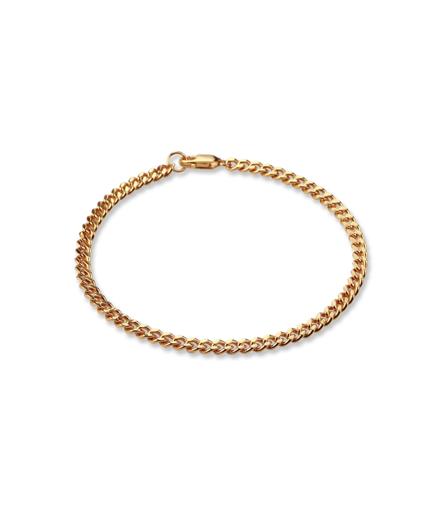 Panzerarmband modern Design schmal - vergoldet 18k, 17cm
