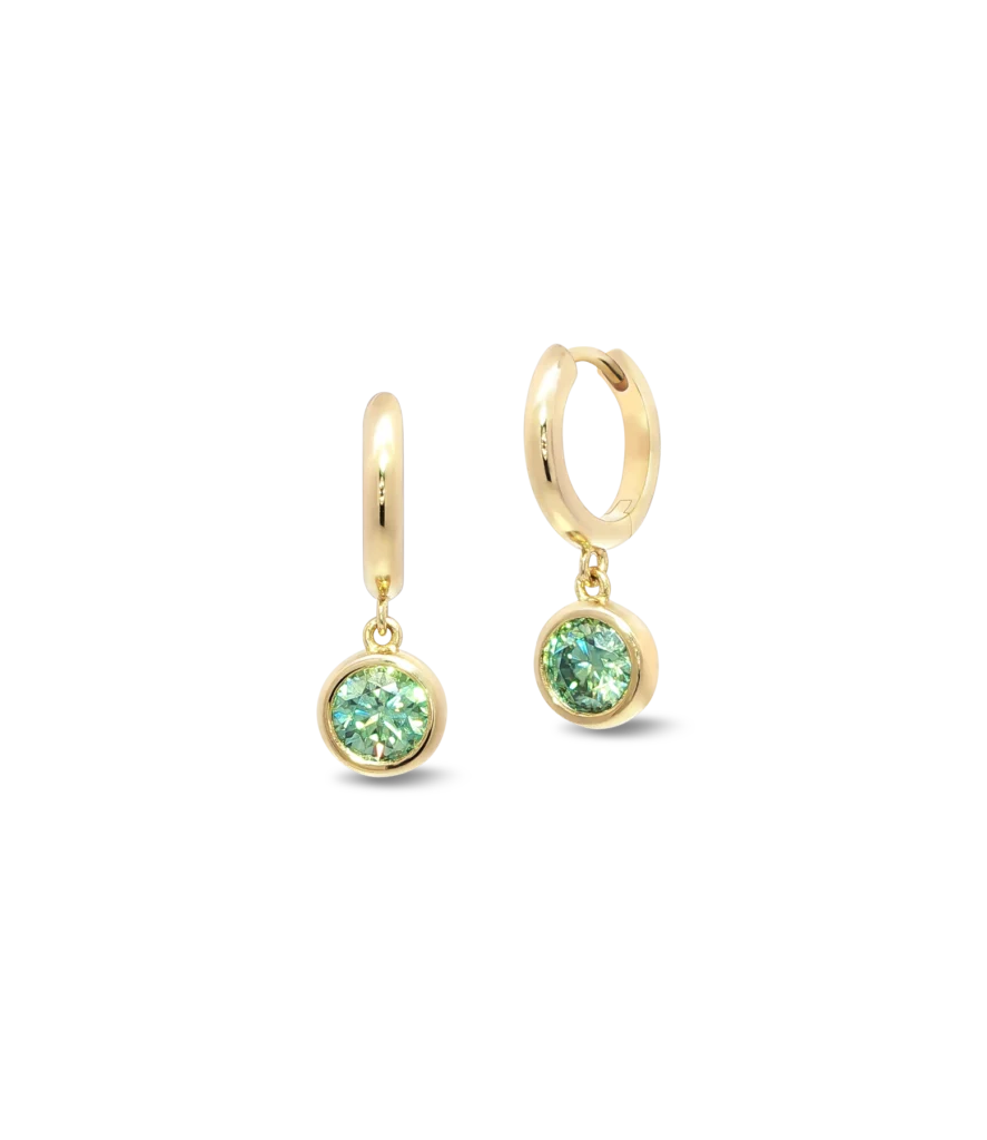 Hoop earrings with stone pendants