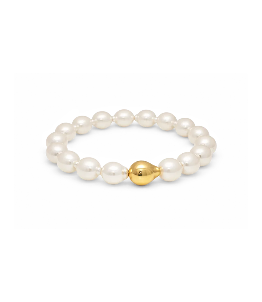 Pulsera elástica con perlas barrocas