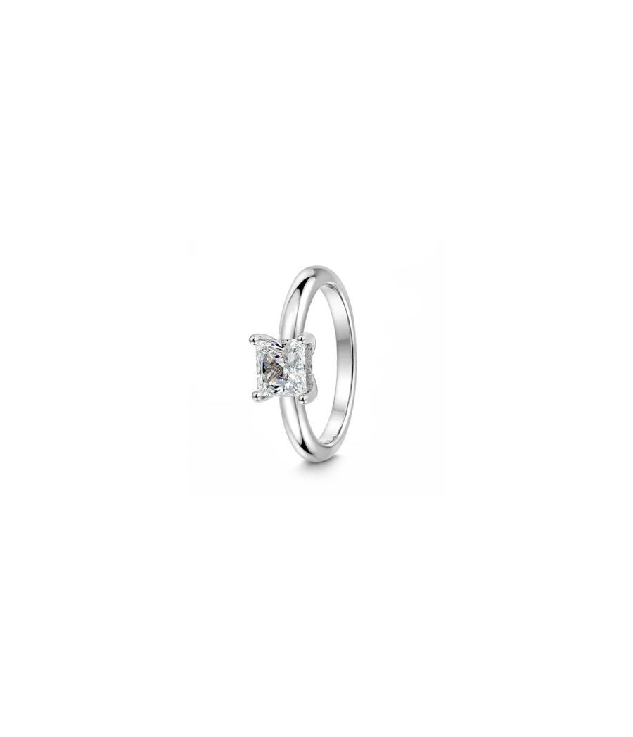 Zirkonia Ring mit quadratischem Stein